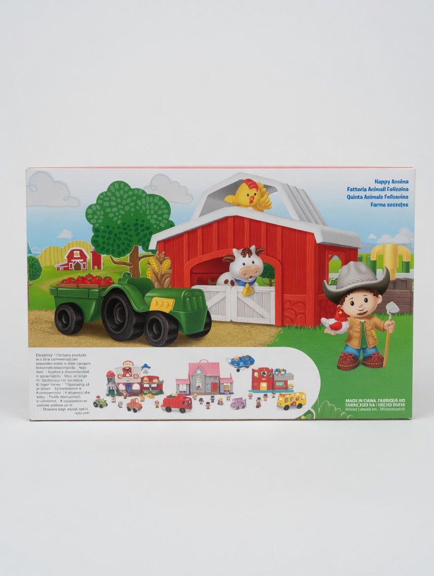 Fisher-Price Little People Happy Animals Farm Playset – Barn, Tractor, Animals & Farmer | Ages 1-5