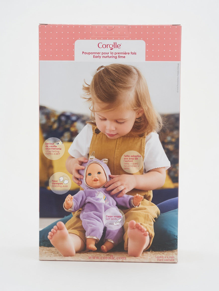 Corolle Bébé Calin Unicorn Baby Doll – 12" Soft Body | Sleeping Eyes | Vanilla Scent | Ages 18M+