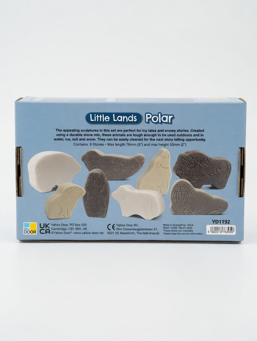 Yellow Door Little Lands Polar Sensory Stones – 8 Arctic Animal Sculptures | Montessori | Ages 2+
