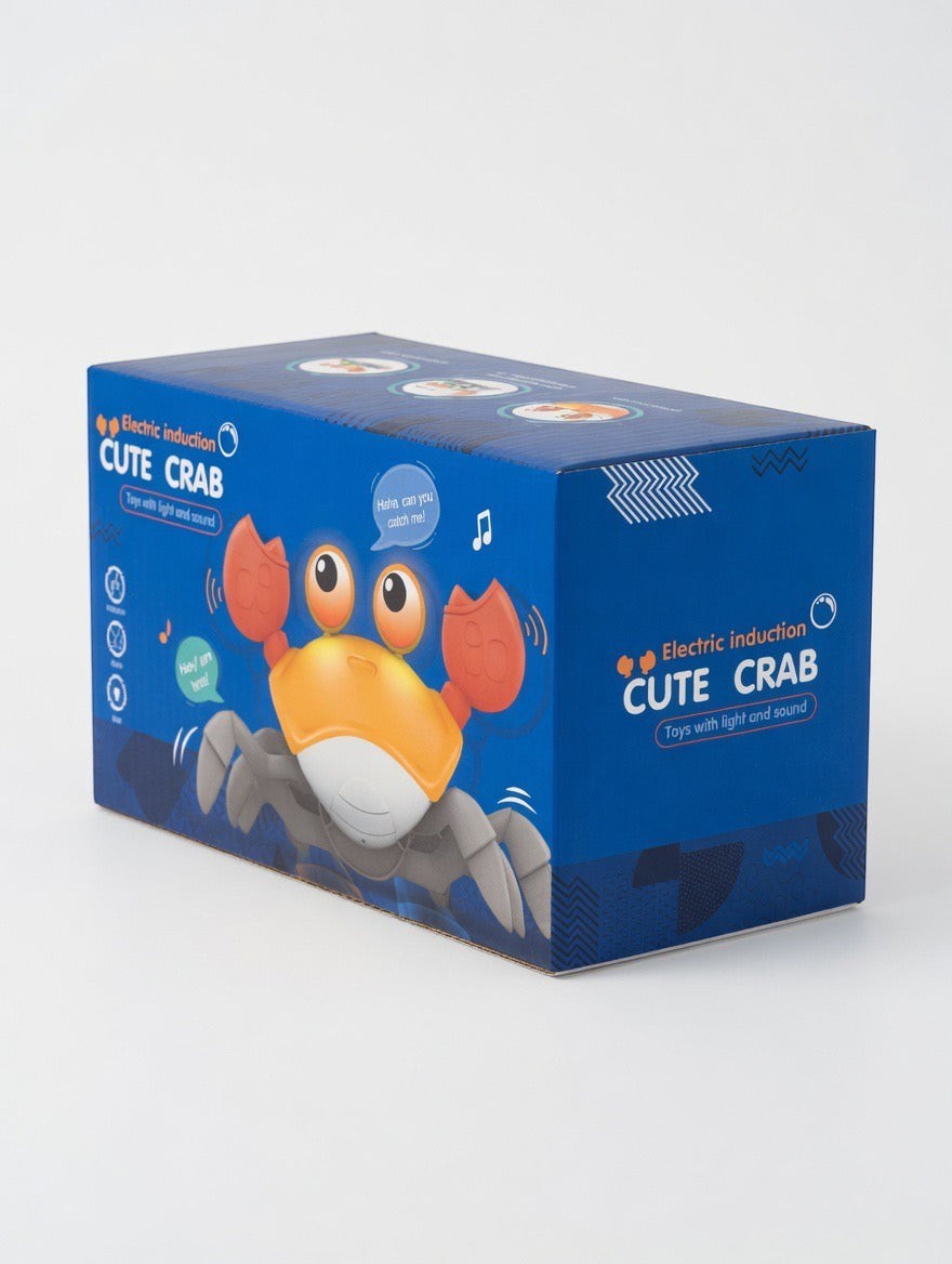 Electric Induction Cute Crab Toy – Light & Sound | Auto Obstacle Avoidance | Ages 3+