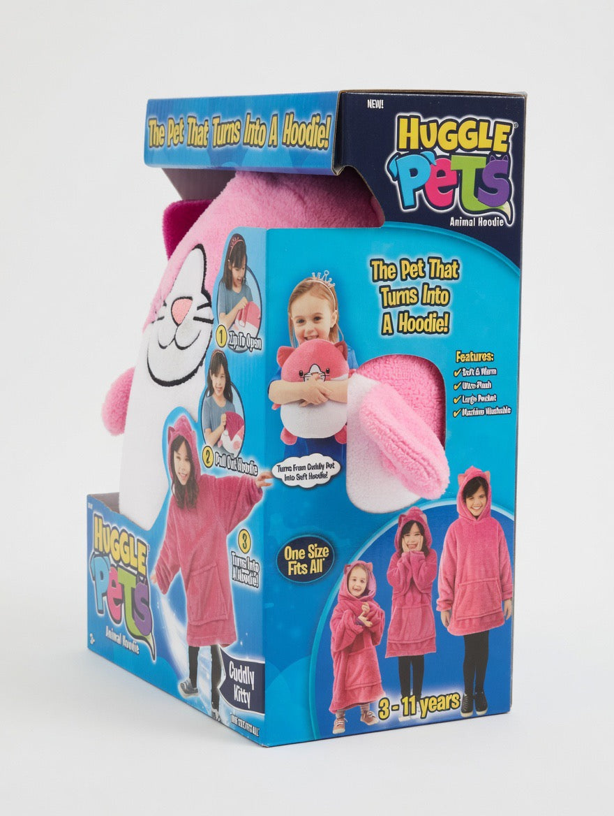 Huggle Pets Cuddly Kitty – The Pet That Turns Into a Hoodie! | Ultra-Plush | One Size Fits All | Ages 3-11