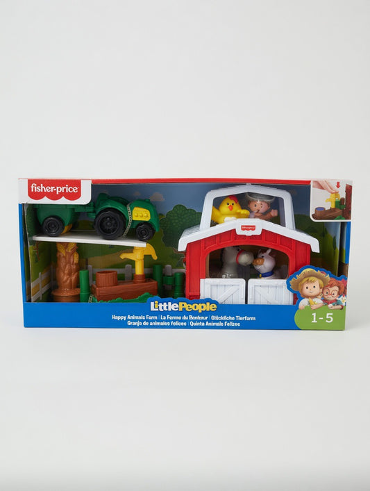 Fisher-Price Little People Happy Animals Farm Playset – Barn, Tractor, Animals & Farmer | Ages 1-5