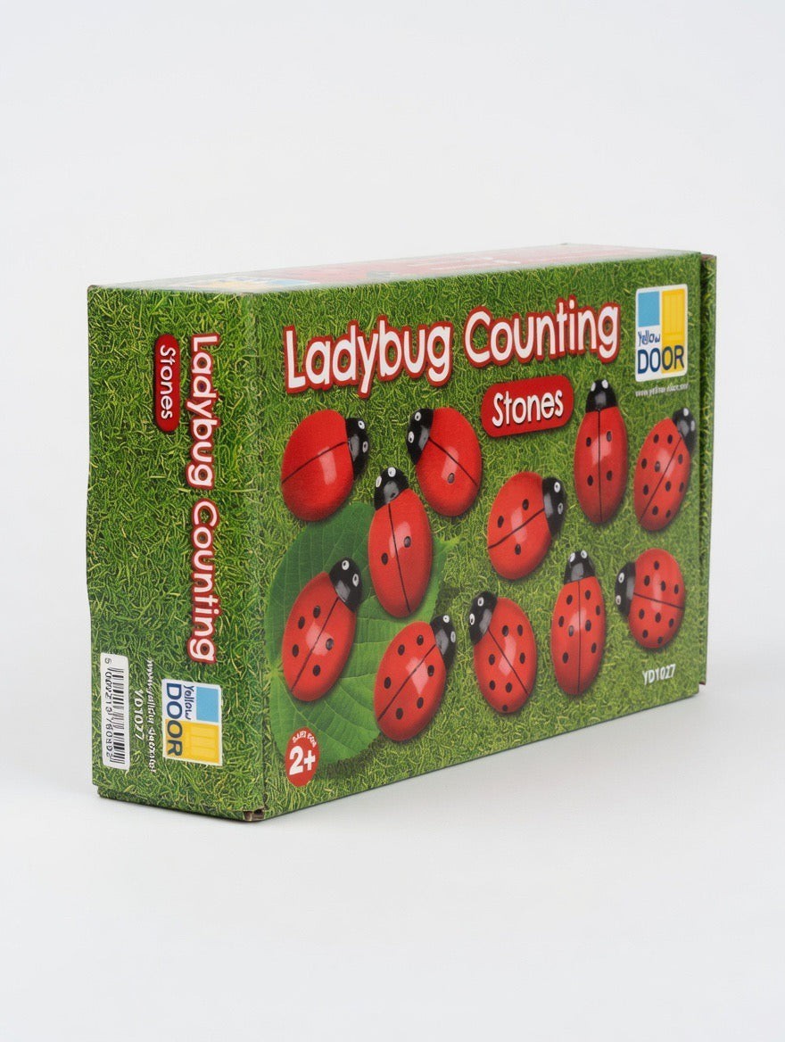Yellow Door Ladybug Counting Stones – 22 Sensory Math Stones | Odd & Even | Montessori | Ages 2+