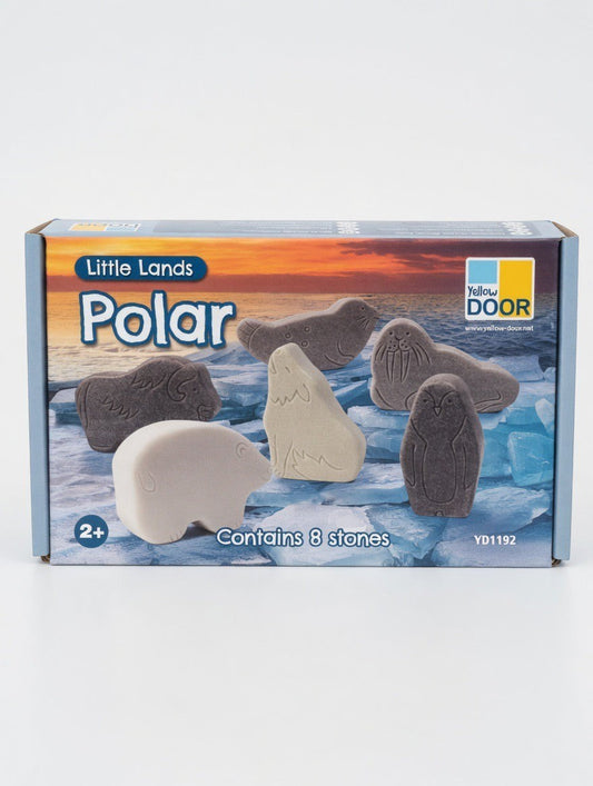 Yellow Door Little Lands Polar Sensory Stones – 8 Arctic Animal Sculptures | Montessori | Ages 2+
