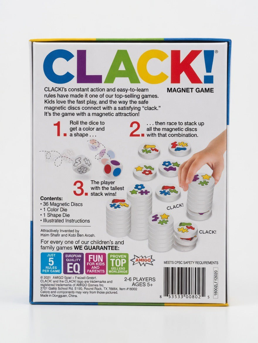 Clack! Magnet Game – Fast-Paced Family Matching Game | 2-6 Players Ages 5+