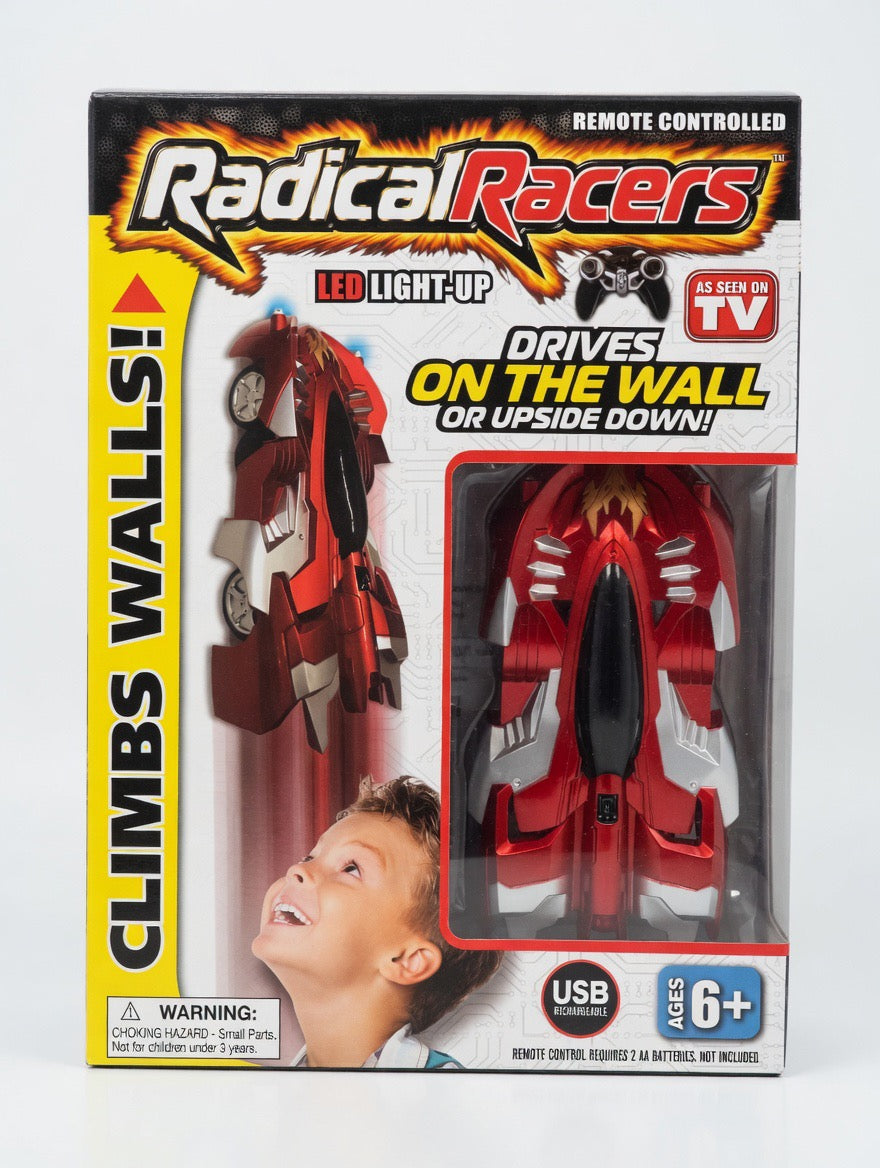 Radical Racers Wall Climber RC Car – Drives on Walls & Ceilings | LED Light-Up | As Seen on TV | Ages 6+