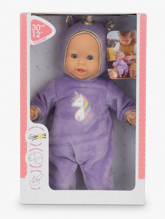 Corolle Bébé Calin Unicorn Baby Doll – 12" Soft Body | Sleeping Eyes | Vanilla Scent | Ages 18M+