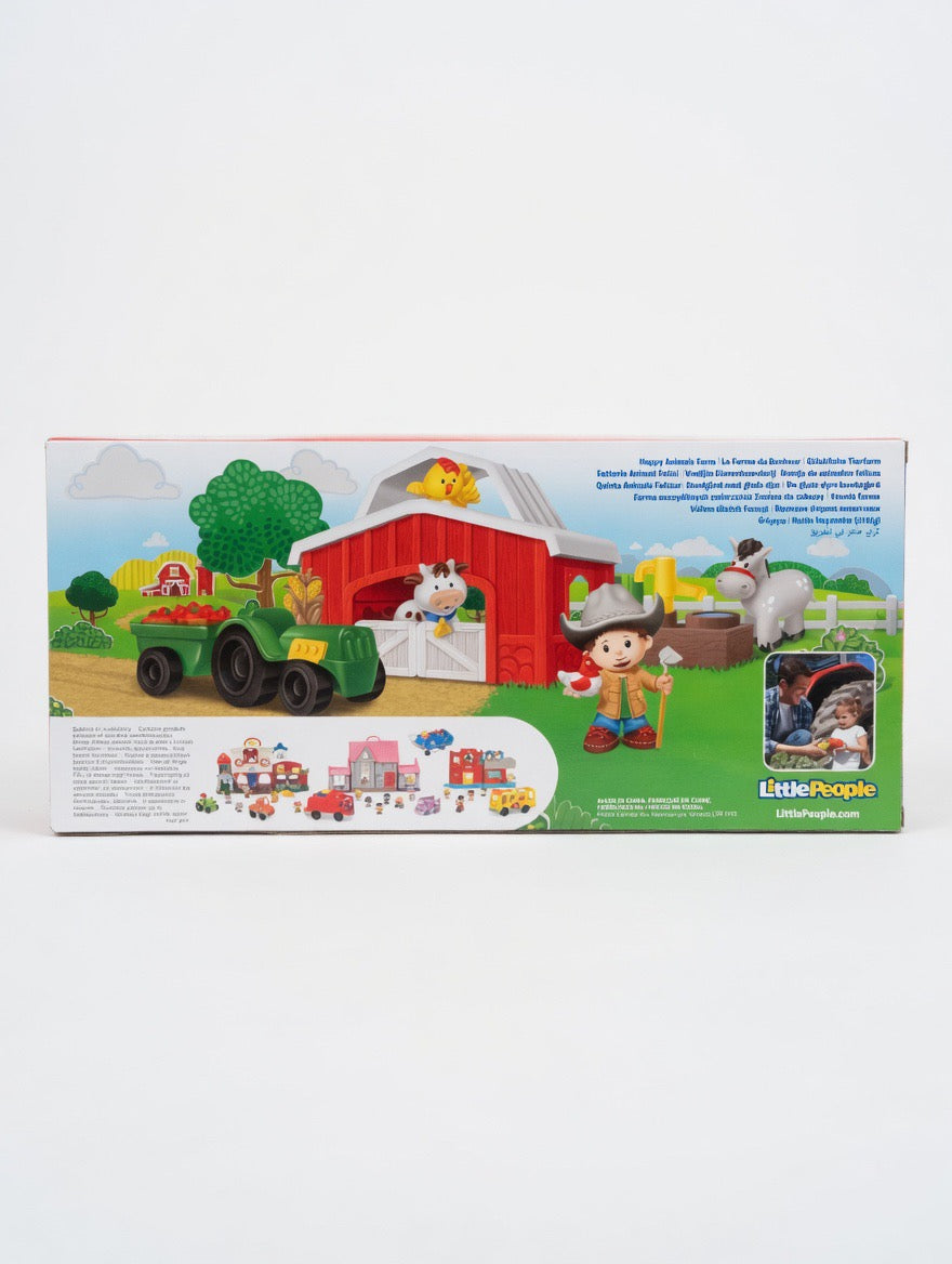 Fisher-Price Little People Happy Animals Farm Playset – Barn, Tractor, Animals & Farmer | Ages 1-5