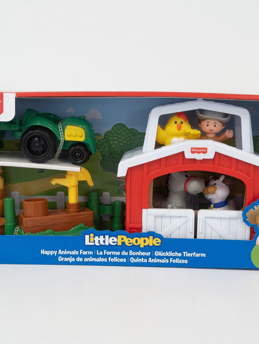 Fisher-Price Little People Happy Animals Farm Playset – Barn, Tractor, Animals & Farmer | Ages 1-5