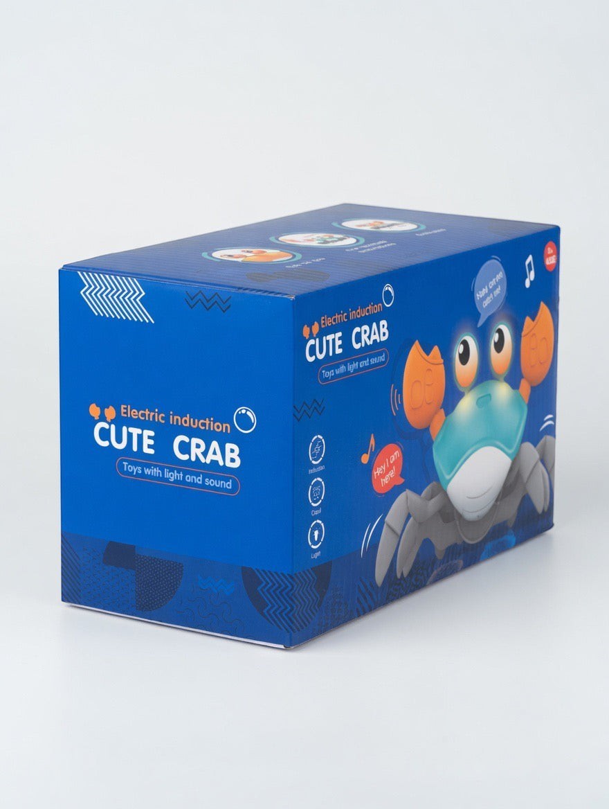 Electric Induction Cute Crab Toy – Light & Sound | Auto Obstacle Avoidance | Ages 3+