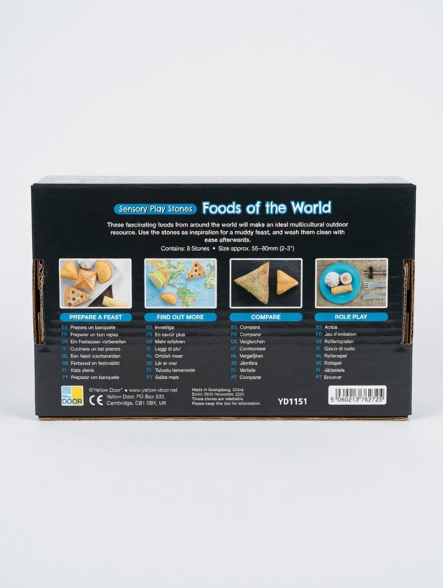 Yellow Door Foods of the World Sensory Play Stones – 8 Global Food Sculptures | Montessori | Ages 2+
