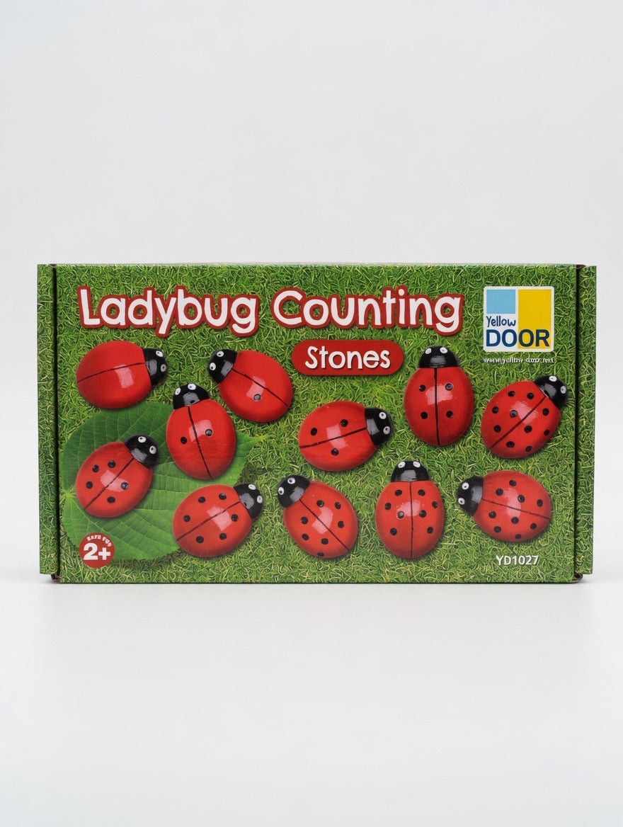 Yellow Door Ladybug Counting Stones – 22 Sensory Math Stones | Odd & Even | Montessori | Ages 2+