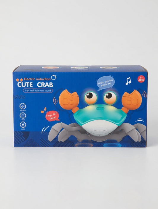 Electric Induction Cute Crab Toy – Light & Sound | Auto Obstacle Avoidance | Ages 3+
