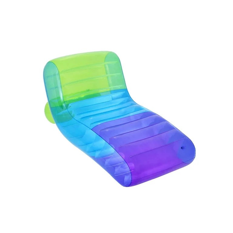 Play Day Gradient Chaise Lounge Inflatable Pool Float – 5 ft 4 in | Use In & Out of Pool