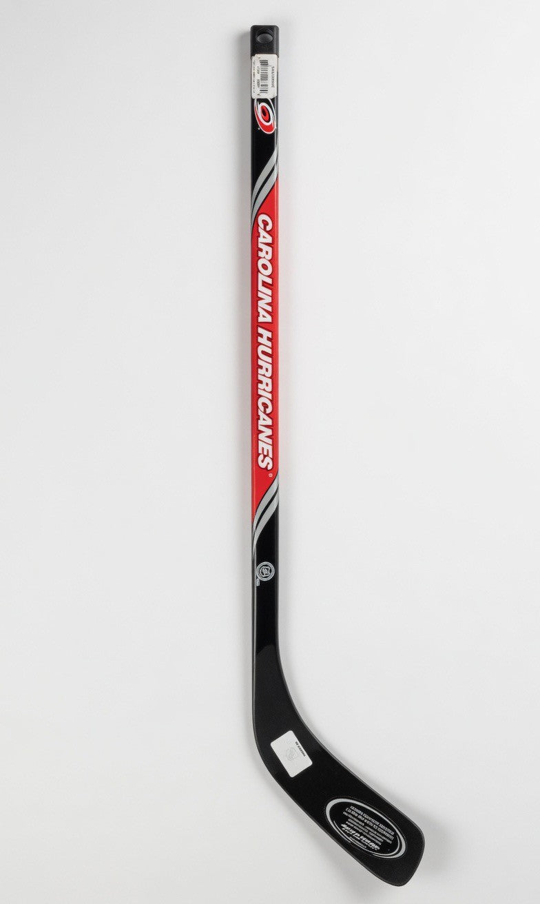 ImagineHaul Carolina Hurricanes NHL mini hockey stick in black, red, and silver. Composite construction, official branding.