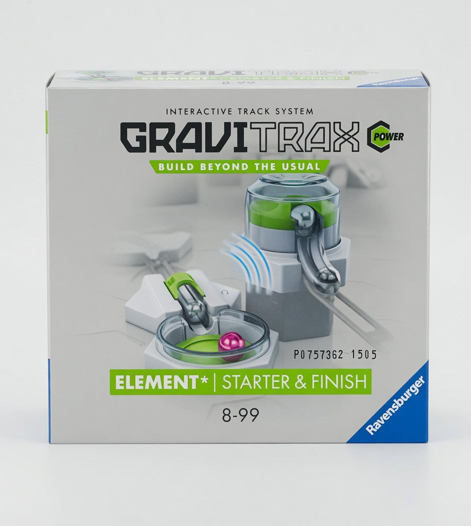 ImagineHaul GraviTrax C Power Element Starter & Finish box with a pink marble. Features wireless technology for marble runs.