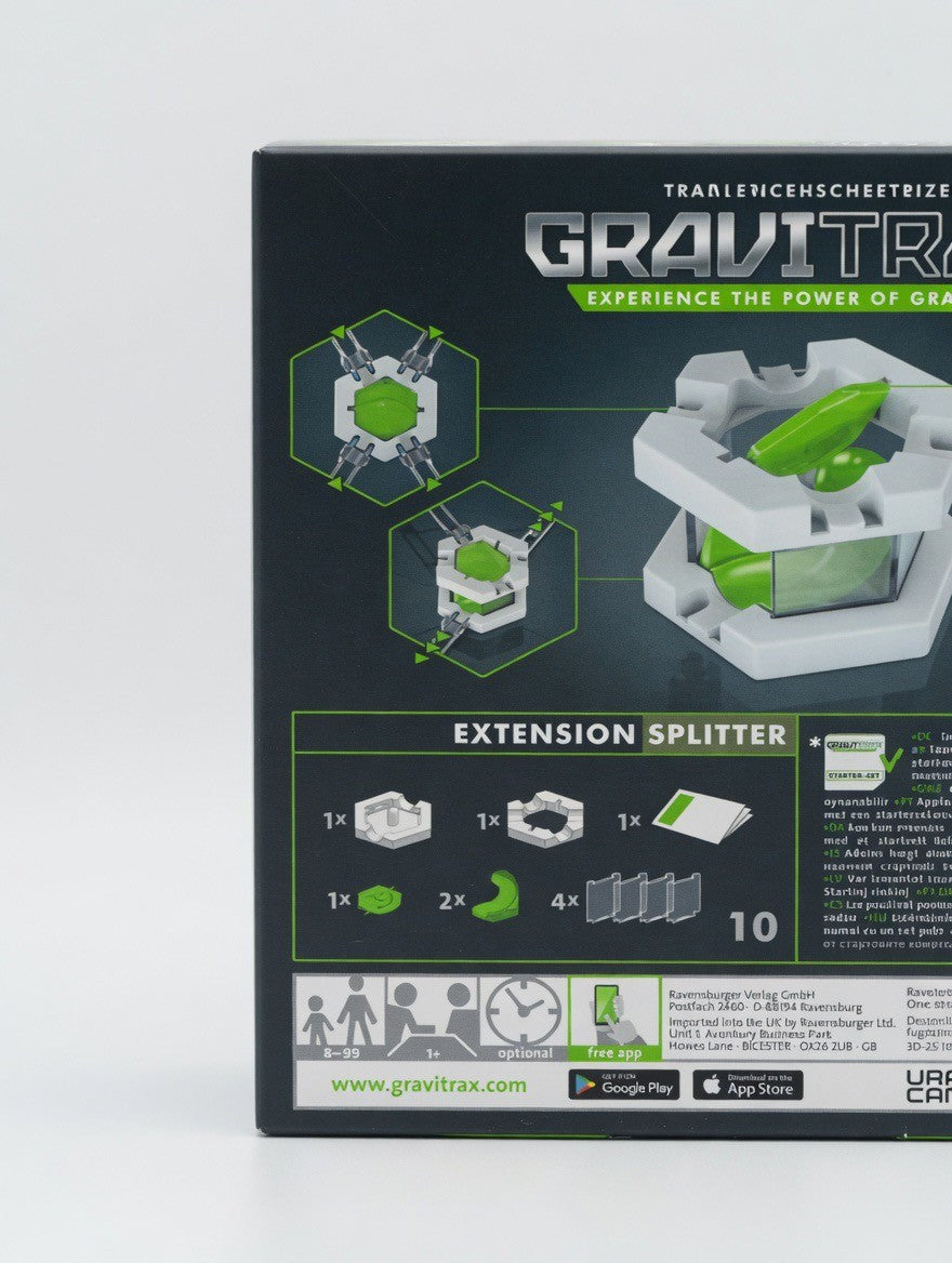 ImagineHaul GraviTrax PRO Extension Splitter marble run add-on, white plastic with green elements, for ages 8+