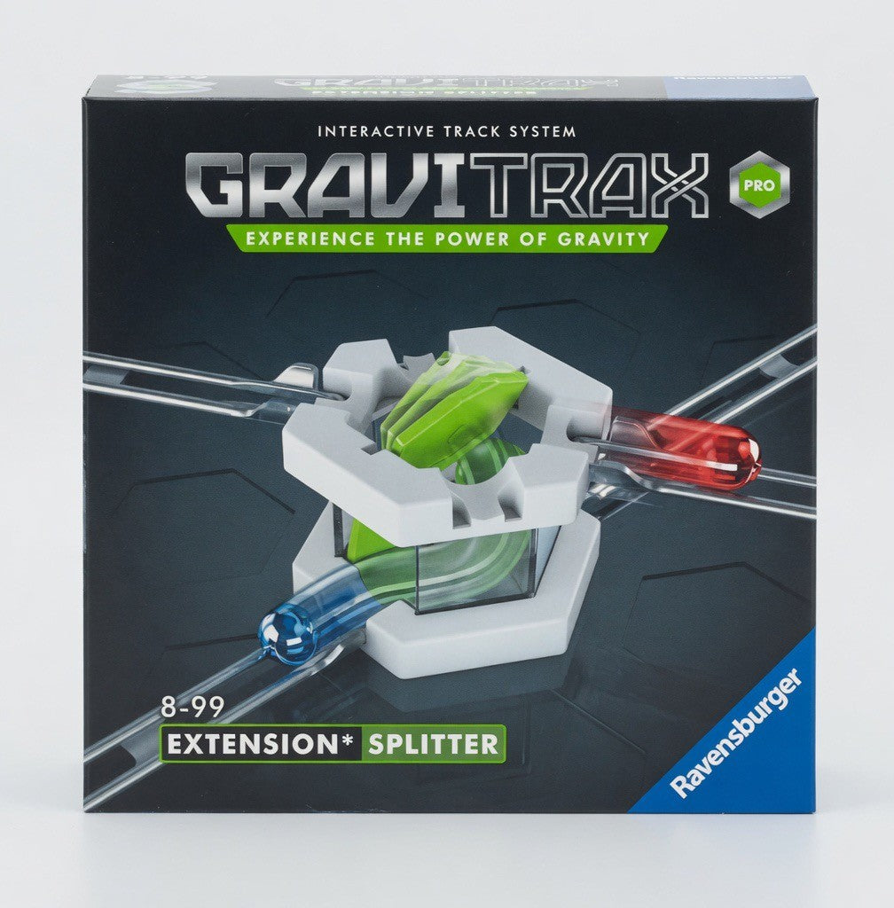 ImagineHaul GraviTrax PRO Extension Splitter marble run add-on with green, blue, and red elements. For ages 8-99.