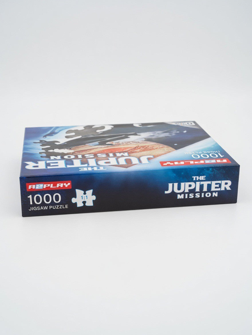 ImagineHaul The Jupiter Mission 1000-piece jigsaw puzzle box featuring artwork of Jupiter and a spacecraft.
