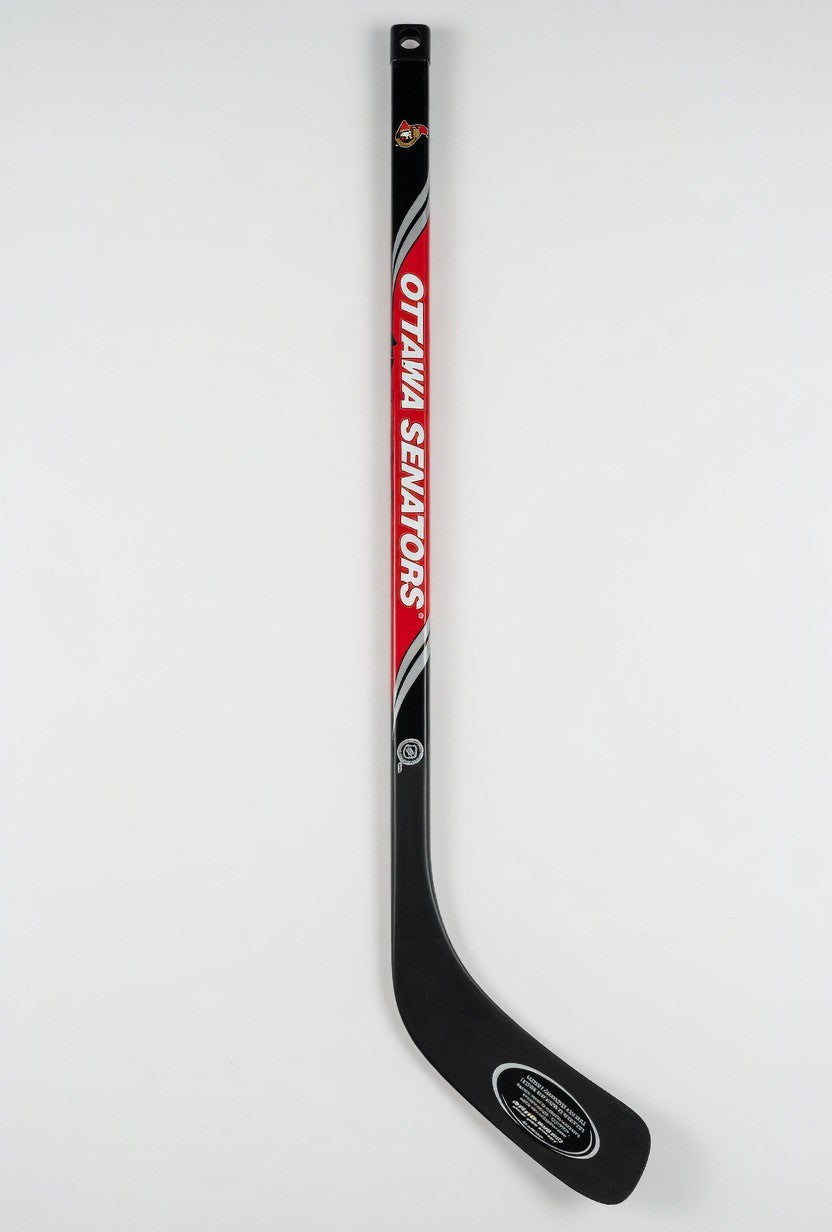 ImagineHaul Ottawa Senators NHL mini hockey stick in black and red composite with official team branding.