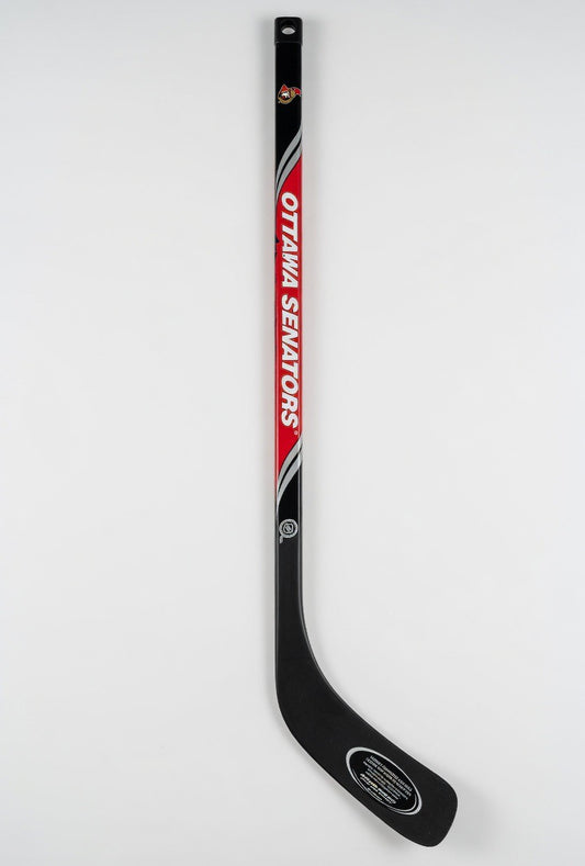 ImagineHaul Ottawa Senators NHL mini hockey stick in black and red composite with official team branding.