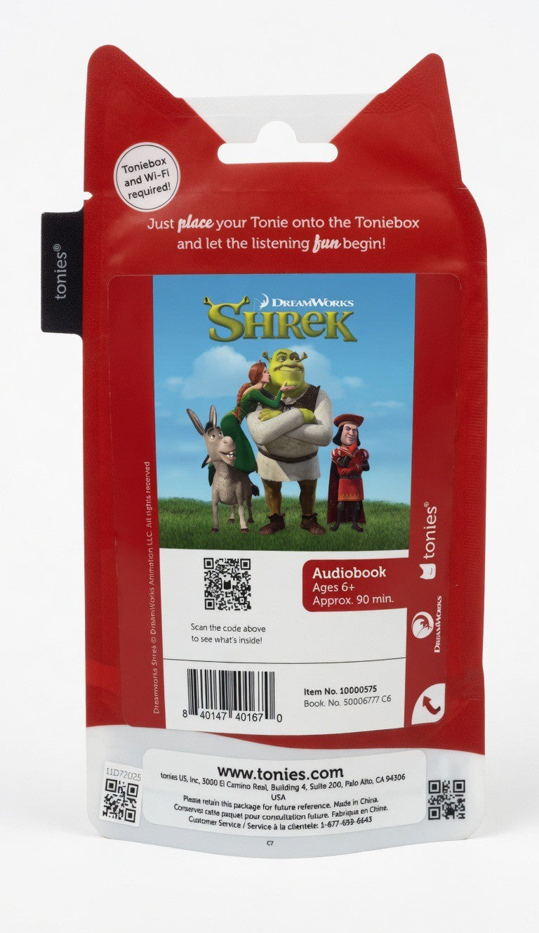 ImagineHaul Shrek Tonie audiobook for Toniebox, featuring Shrek, Fiona, and Donkey. Ages 6+.