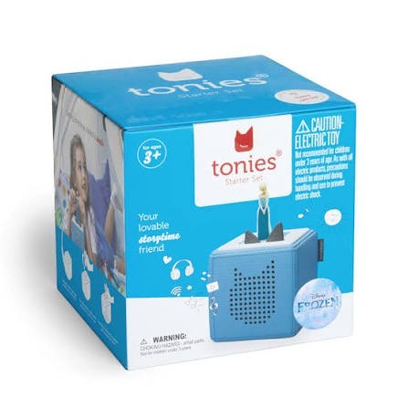 ImagineHaul Toniebox 2 audio player in sky blue with Elsa Frozen figure. Screen-free audio player for kids 3+.