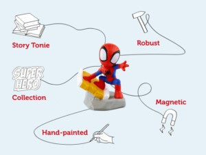 ImagineHaul Toniebox Starter Set with Spidey & His Amazing Friends audio player for kids. Includes Spidey figure.
