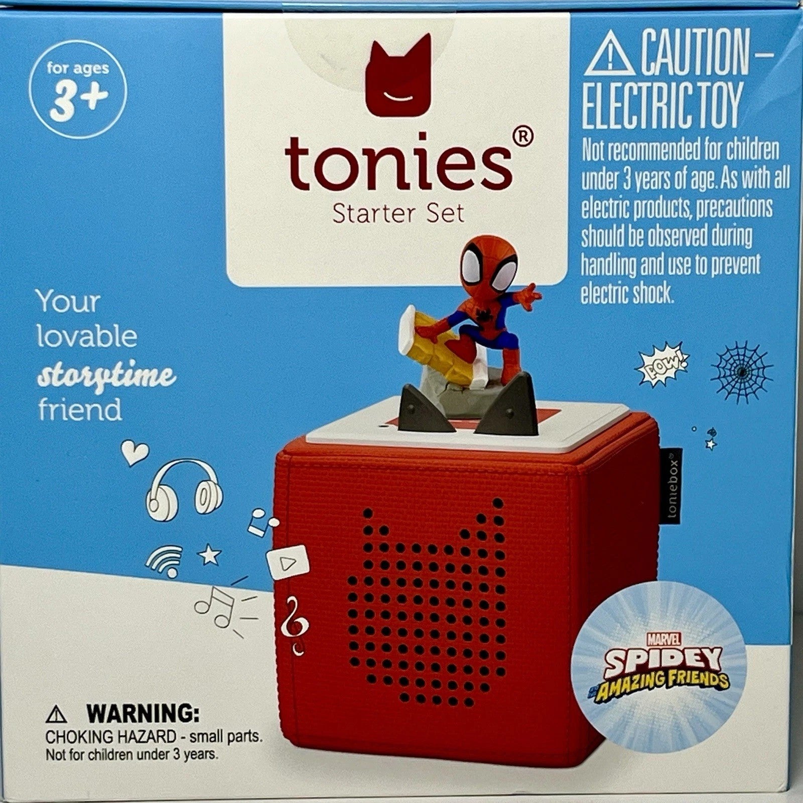 ImagineHaul Toniebox Starter Set with Spidey & His Amazing Friends audio player and Spiderman figure for ages 3+