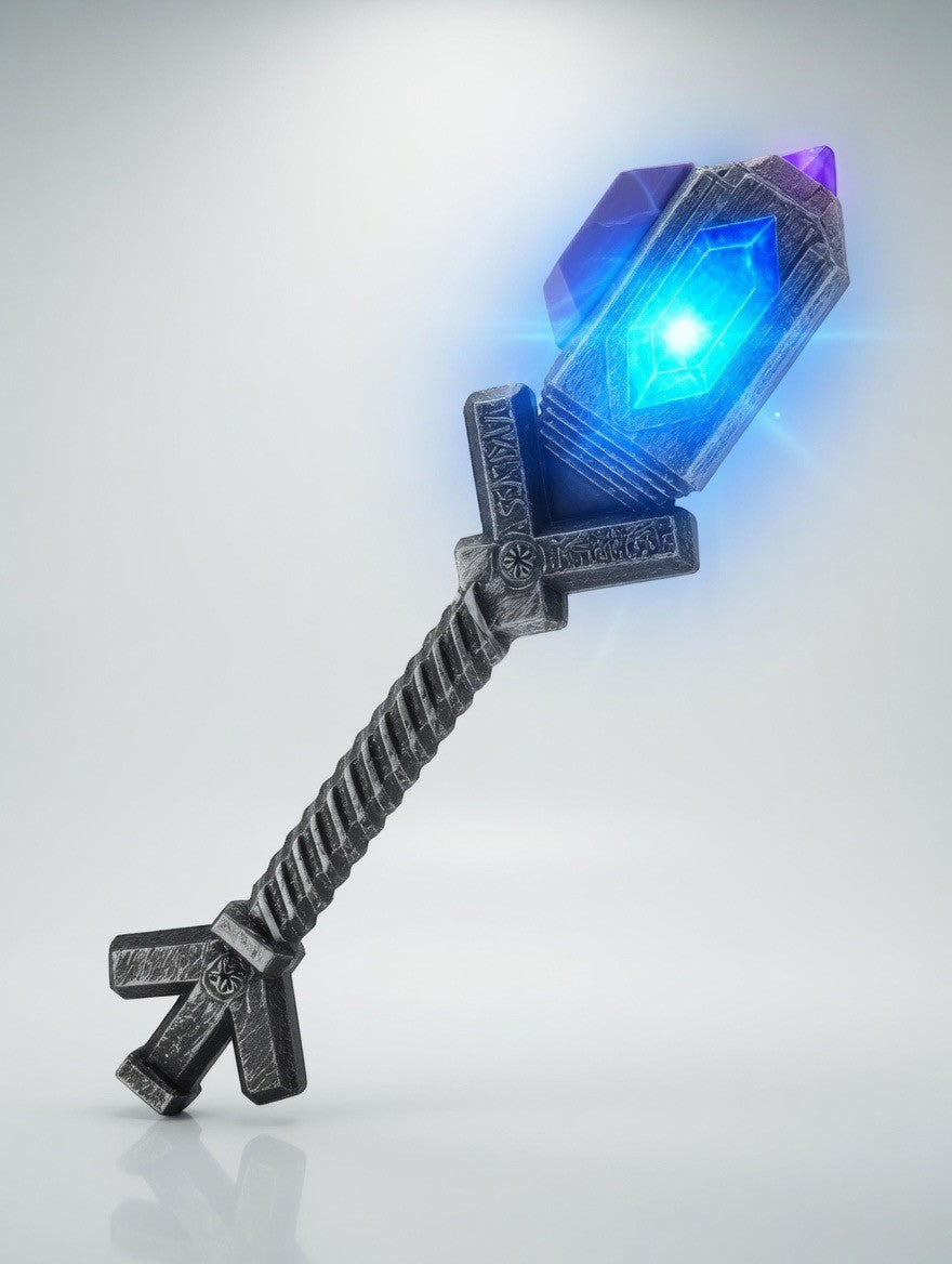 ImagineHaul Vikings of the Northern Lights game rod with glowing blue and purple crystals. Outdoor toy for ages 4-18.